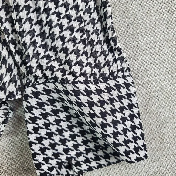 BROOKS BROTHERS Shirt Womens Small Relaxed Houndstooth Blouse Chiffon New - Picture 4 of 16